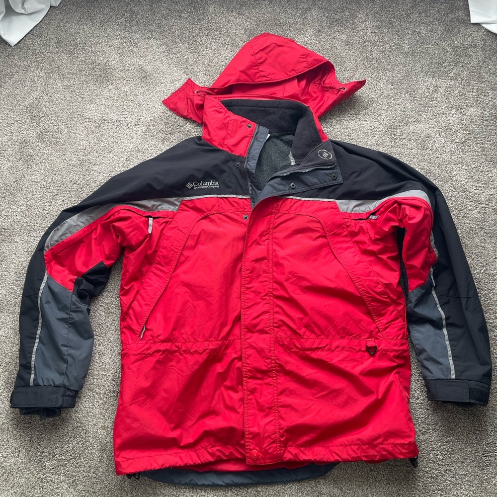 Columbia Red and Black Outdoor Jacket (XL)